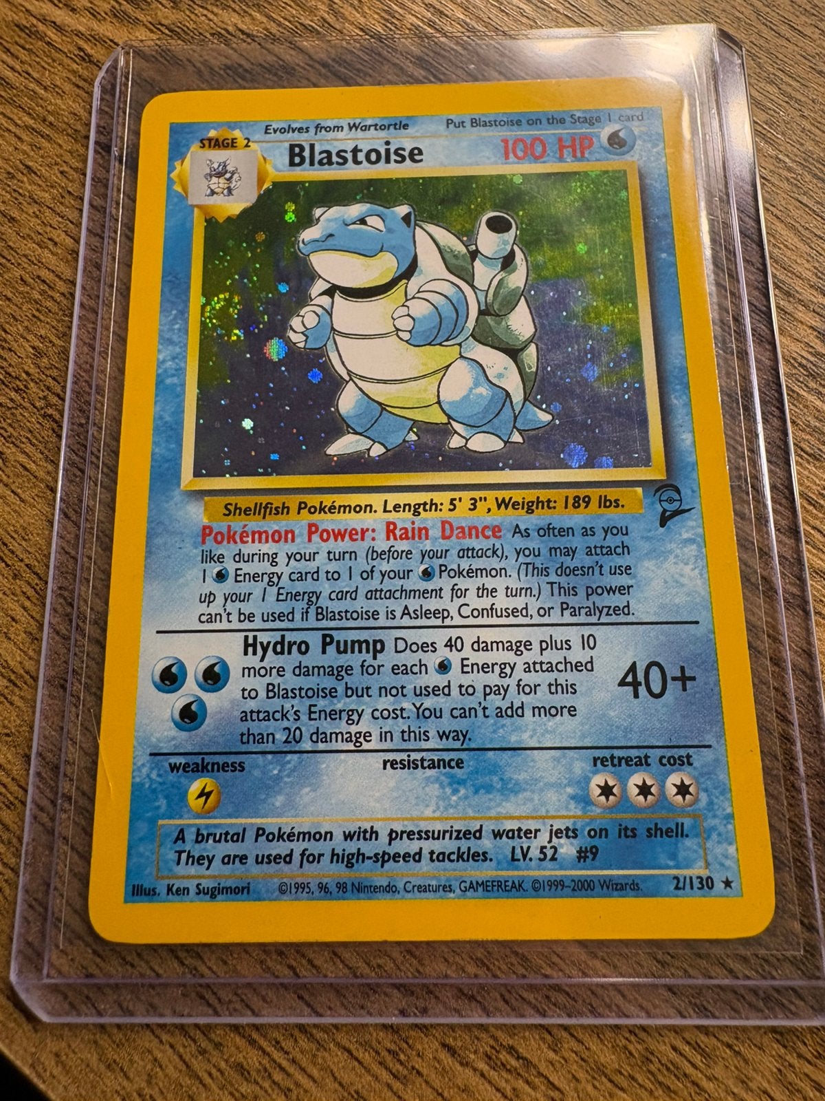 Blastoise baseII kaart met prachtige swirl, Ophalen of Verzenden, Zo goed als nieuw