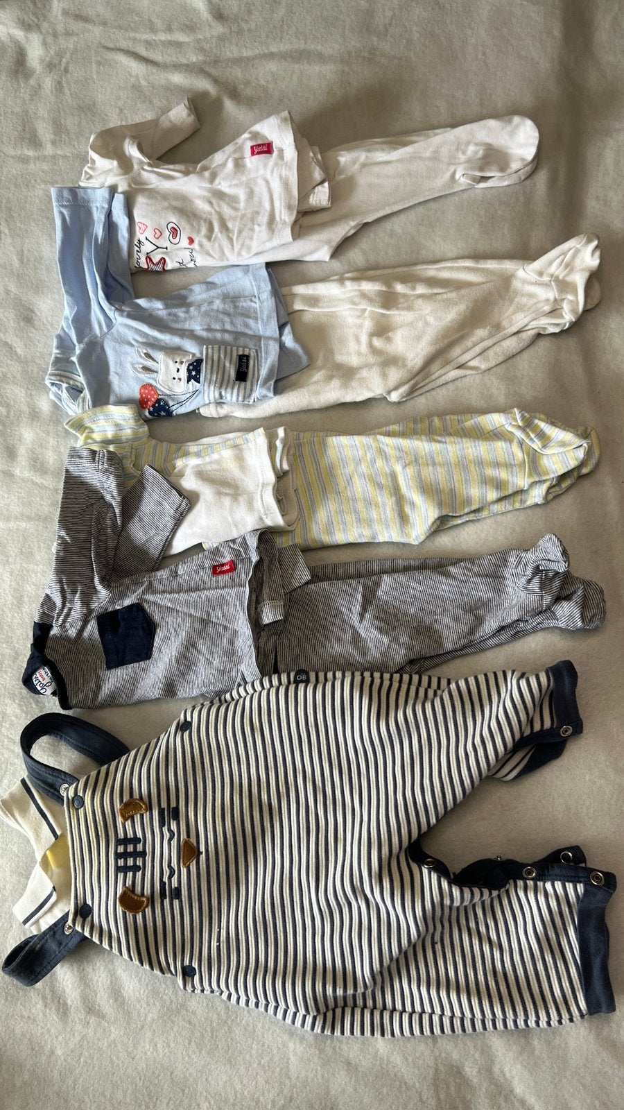 5 Baby setjes newborn maat 50-56 | 10 kledingstukken, Ophalen of Verzenden, Gebruikt, Jongetje of Meisje