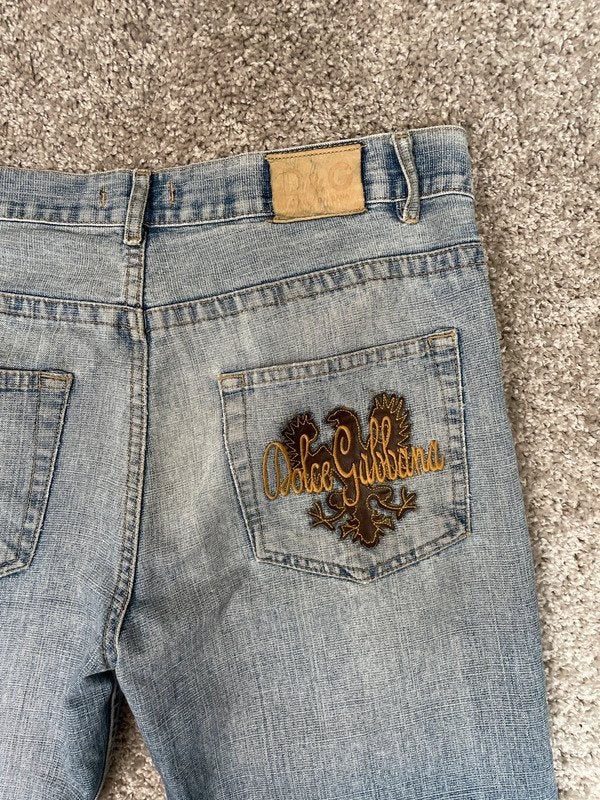D&G Dolce Gabbana Baggy Jeans Heren w32 Blauw Y2k Hiphop Ska, Ophalen of Verzenden, Zo goed als nieuw, Blauw, Dolce &amp; Gabbana