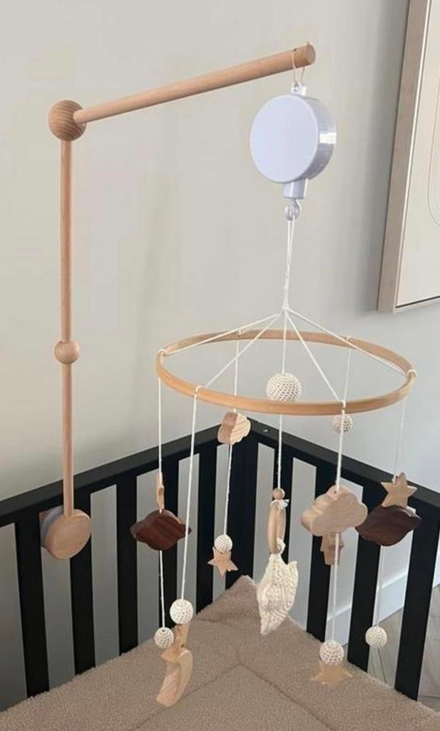 Houten Baby-Mobiel met muziekdoosje, Ophalen of Verzenden, Zo goed als nieuw, Overige typen