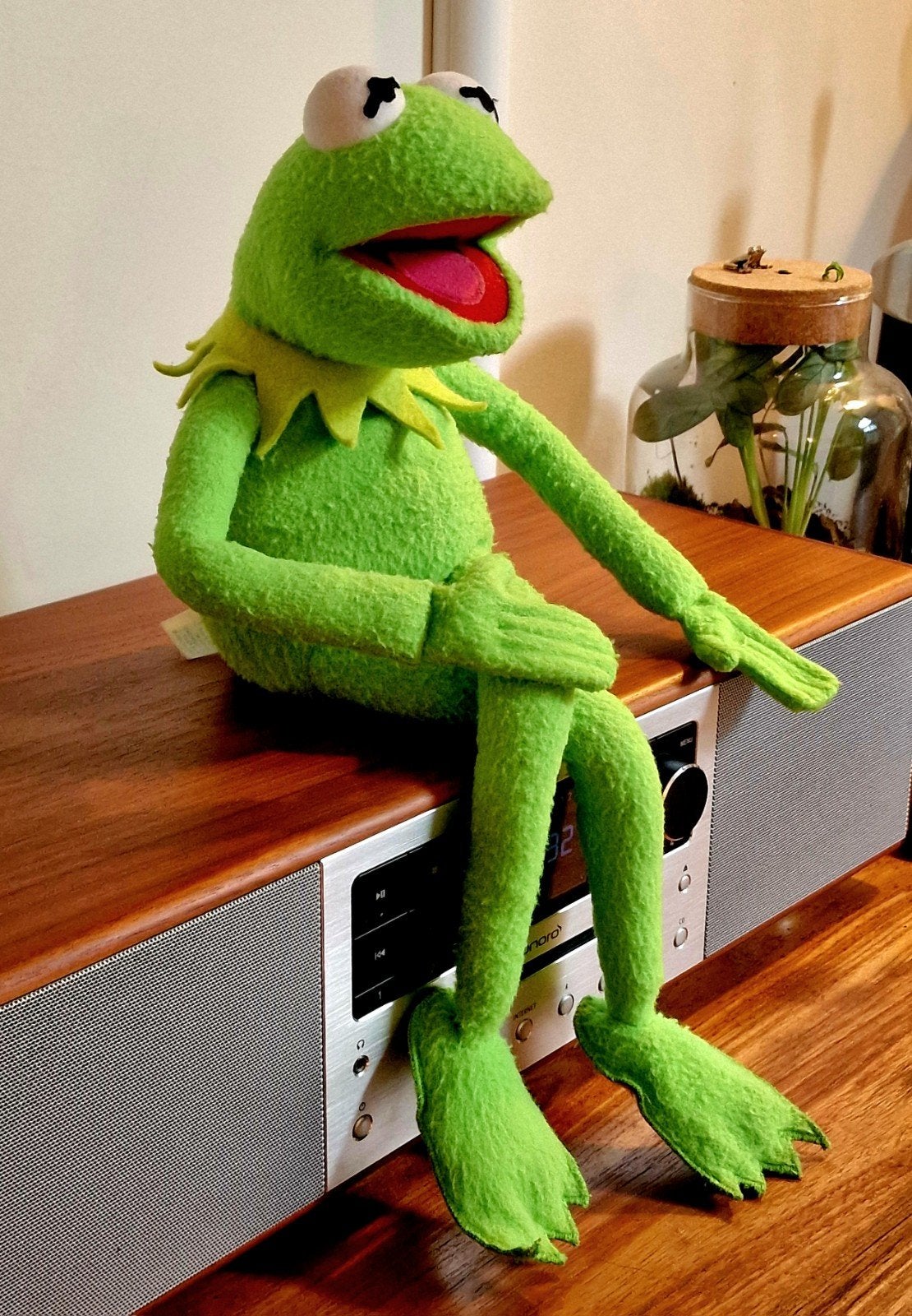 Buigbare kermit de Kikker pop 50cm Jim Henson Muppets Muppet, Ophalen of Verzenden, Zo goed als nieuw, Pop, Levensecht of Reborn
