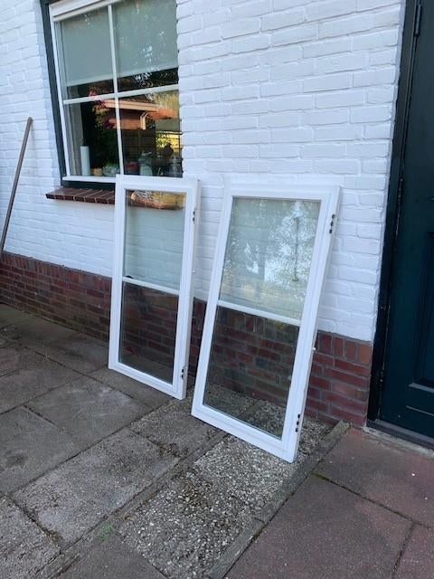 Raamstel met dubbelglas, Doe-het-zelf en Verbouw, Glas en Ramen, Ophalen, Minder dan 80 cm, Zo goed als nieuw, Dubbelglas