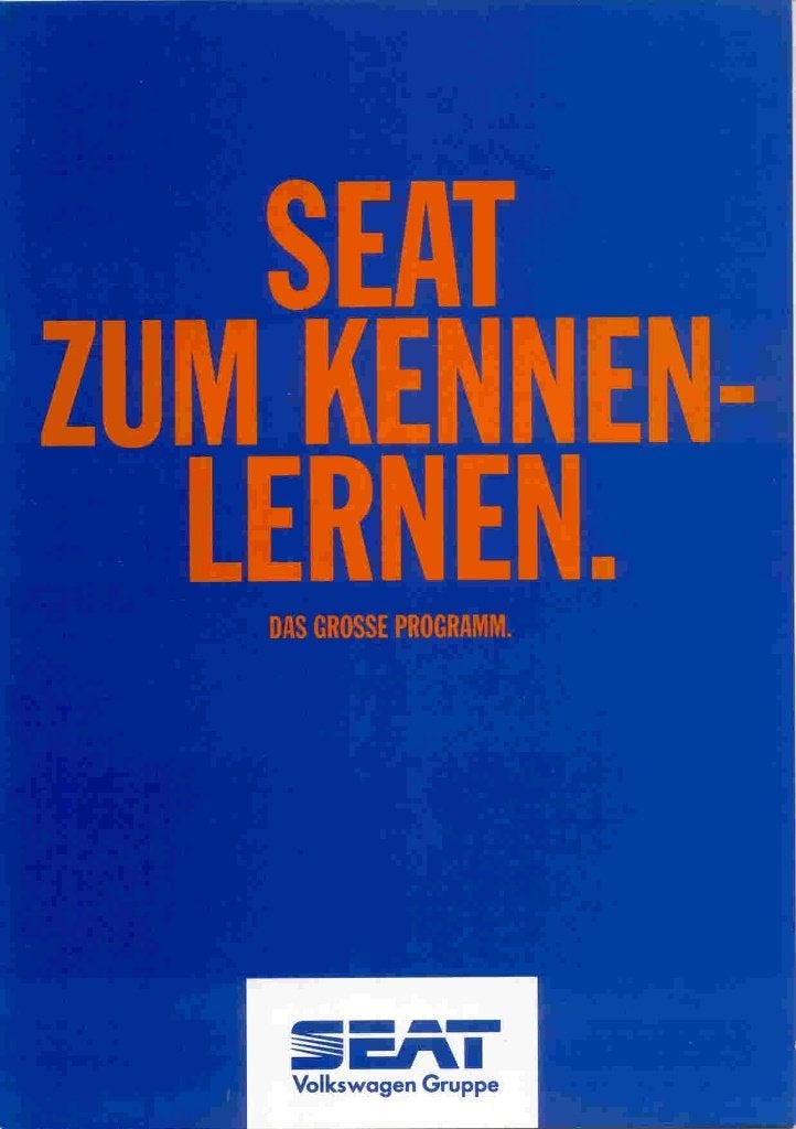 Seat zum kennen-lernen. Modellen (1995), Ophalen of Verzenden, Nieuw, Overige merken
