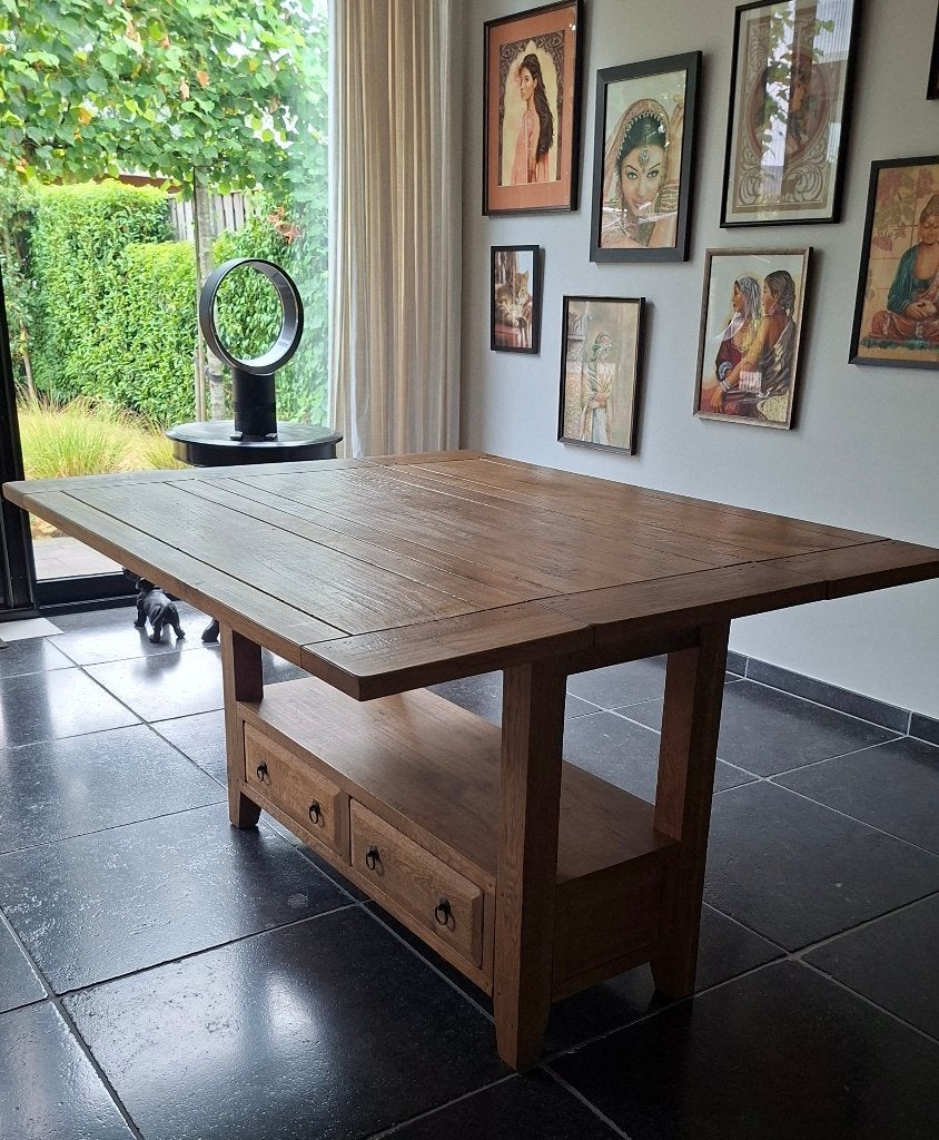 Rofra Home eettafel/bartafel van massief eikenhout, Ophalen, Eikenhout, 50 tot 100 cm, Zo goed als nieuw