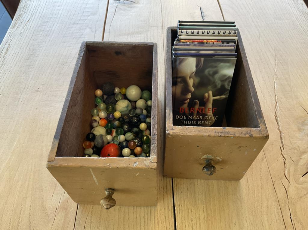 2 VINTAGE HOUTEN LAADJES, Huis en Inrichting, Ophalen of Verzenden, Gebruikt