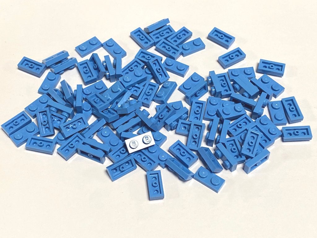 Partij 100x nieuwe 1x2 Lego plaatjes, diverse kleuren, Overige thema's, Lego, Nieuw, Ophalen of Verzenden