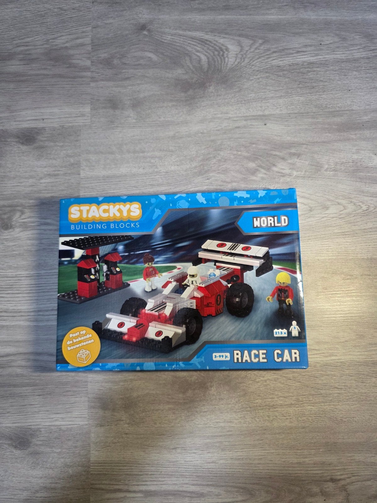 Stackys Building Blocks World Race Car - Compleet in doos, Ophalen of Verzenden, Gebruikt, Overige merken