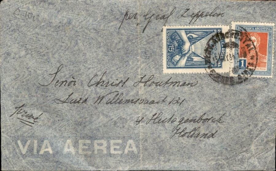 Argentinië - Den Bosch - Per Zeppelin - 1935, Verzenden, Envelop