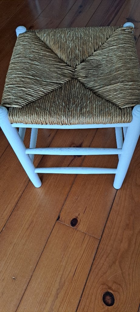 Krukje met rieten zitting, Huis en Inrichting, Ophalen, Gebruikt, Hout