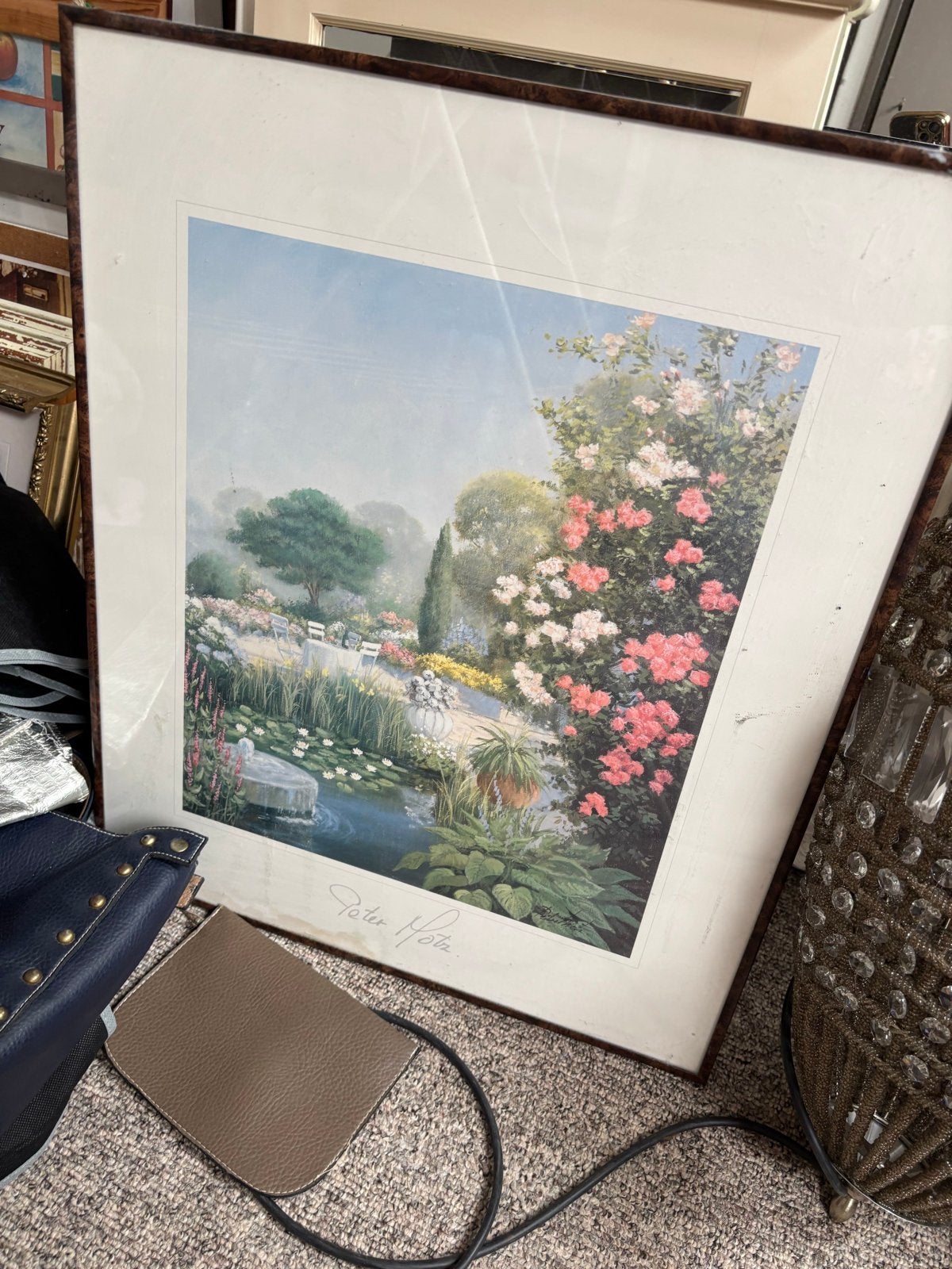 Prachtige Tuinlandschap Print - Gesigneerd Peter Hote, Realistisch, Ophalen of Verzenden, Gesigneerd, Landschap