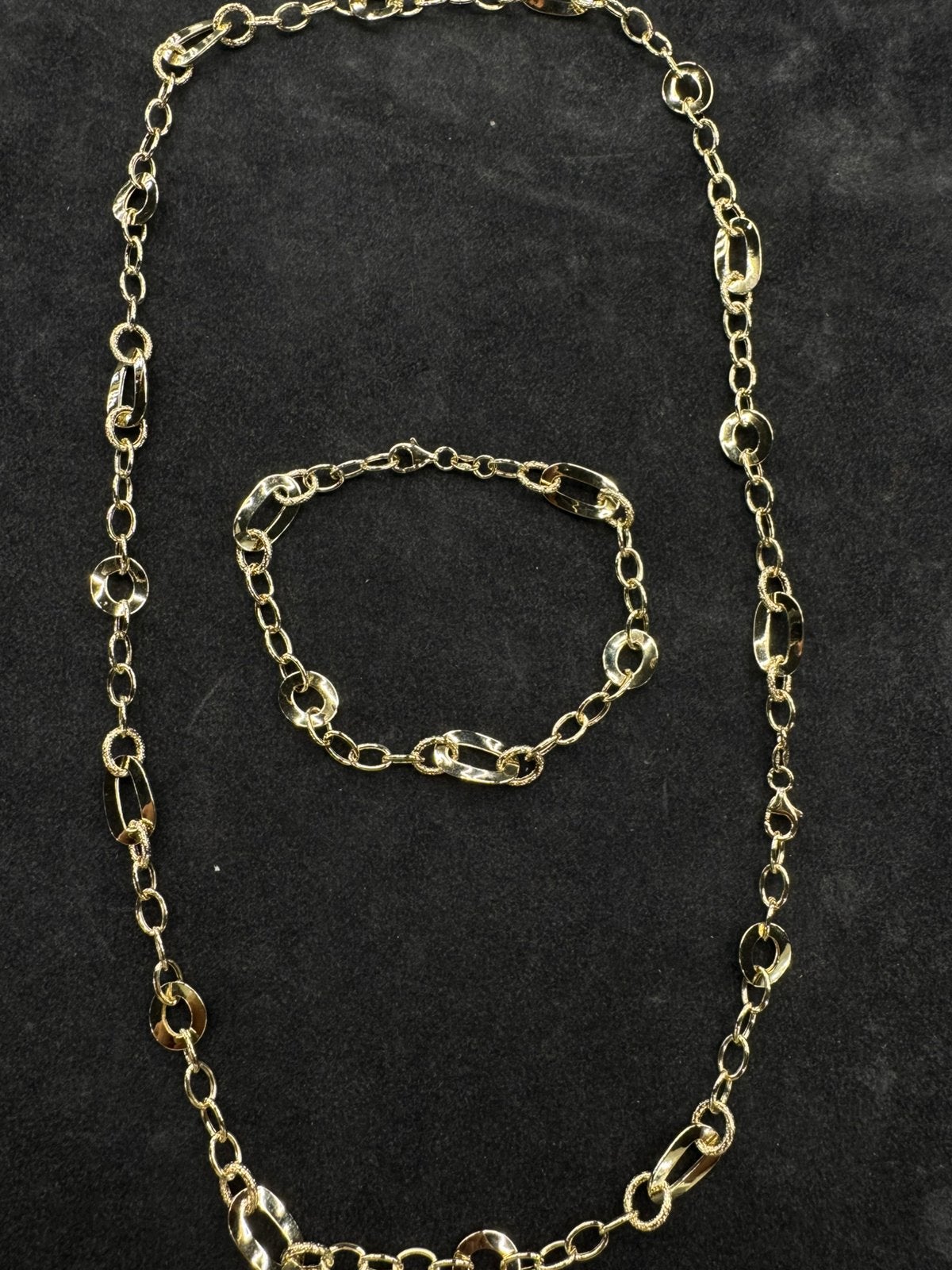 Foto 3 van 14K Goud - Gouden Ketting + Armband - Nieuw - 14Karaat