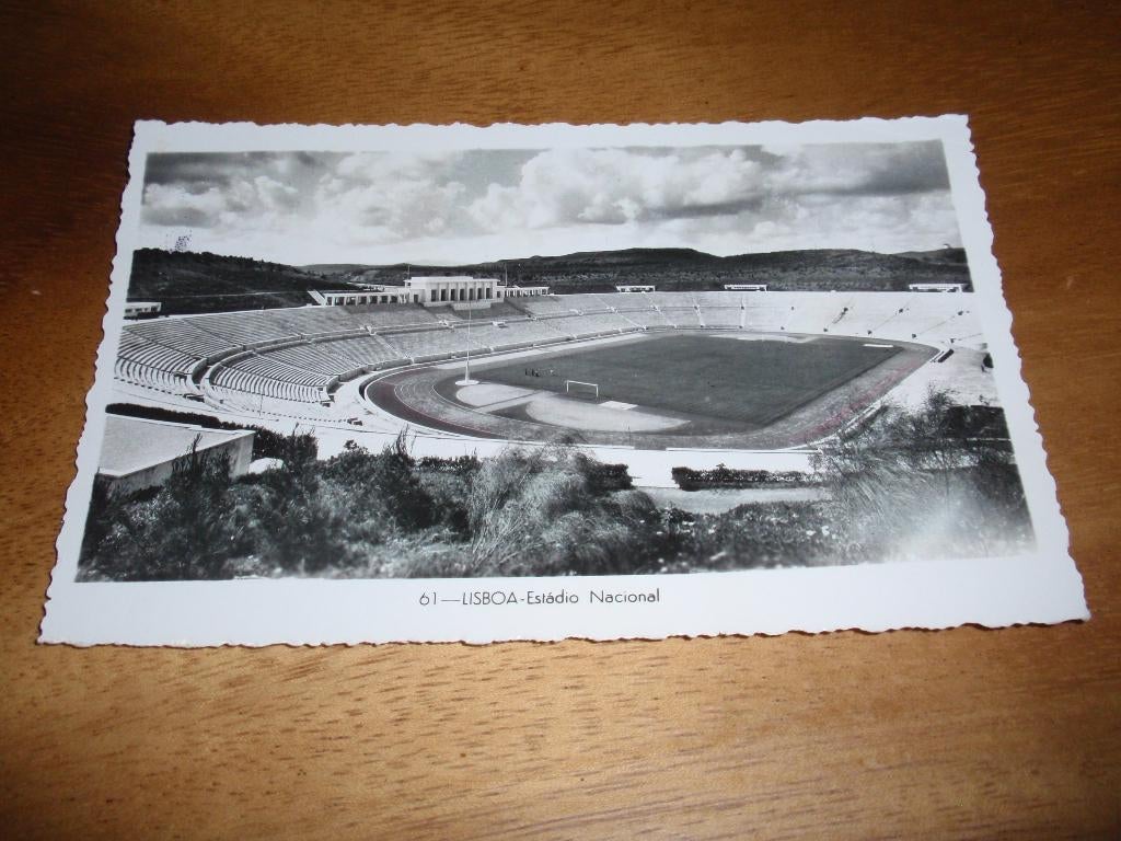 Voetbalstation  Stadion Lissabon Portugal, Verzenden, 1940 tot 1960, Gelopen, Overig Europa