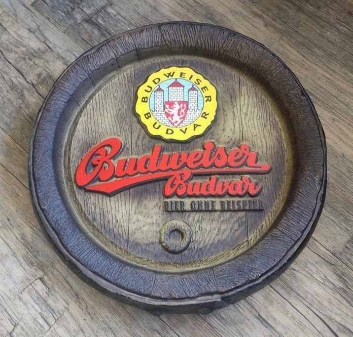 Budweiser bier reclamebord, Verzamelen, Biermerken, Ophalen of Verzenden, Nieuw, Reclamebord, Plaat of Schild, Overige merken