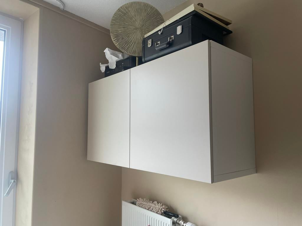 IKEA Besta wandkast combinatie wit/beige 120x42x64cm, Ophalen, Zo goed als nieuw