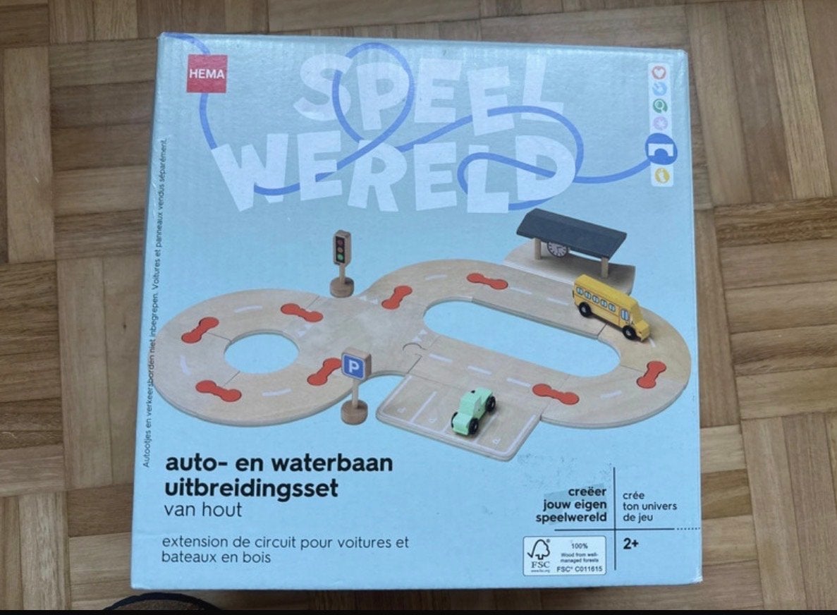 Hema Houten Racing Track Uitbreidingsset Speelwereld, Ophalen of Verzenden, Nieuw