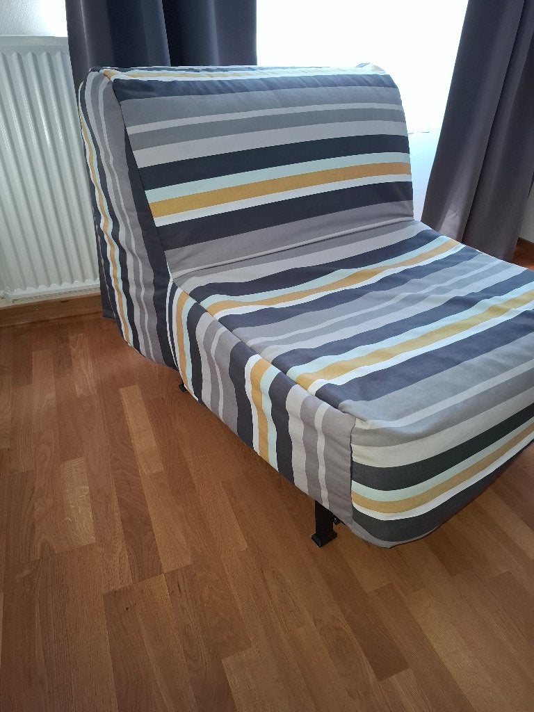 Slaapstoel  Ikea, Ophalen, Eenpersoons, Zwart, Slaapstoel met hoes