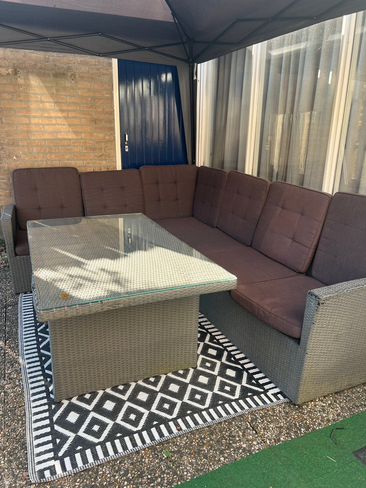 Tuinset / loungeset / hoekbank, Ophalen, Kunststof, Gebruikt, 6 zitplaatsen