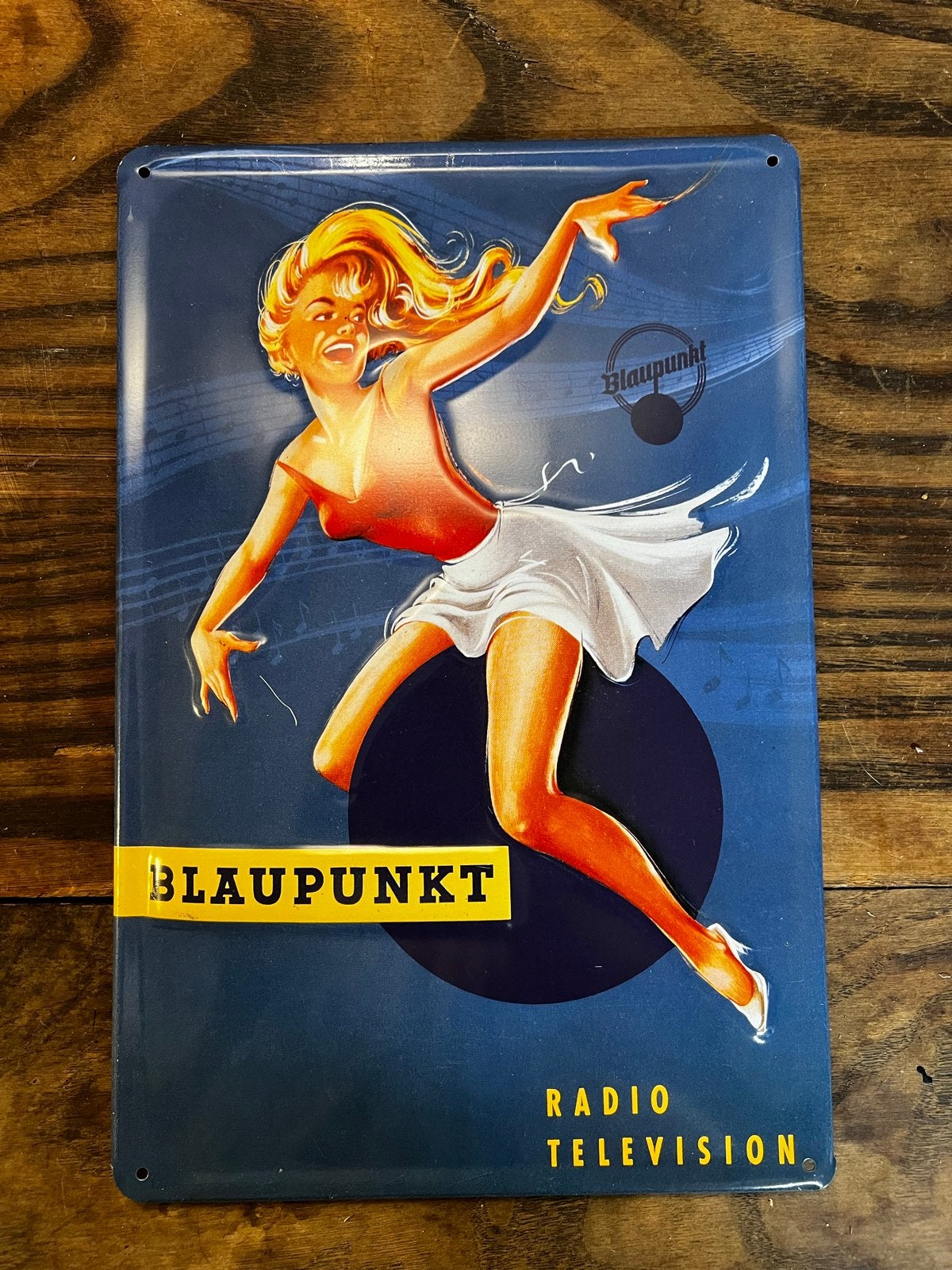 Vintage Blaupunkt reclamebord - Radio Televisie, Ophalen of Verzenden