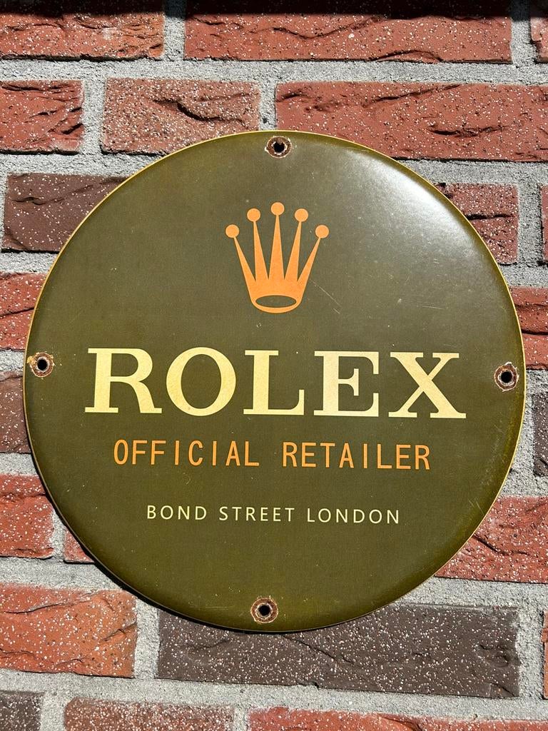 Rolex emaille bord, Ophalen of Verzenden, Zo goed als nieuw, Reclamebord