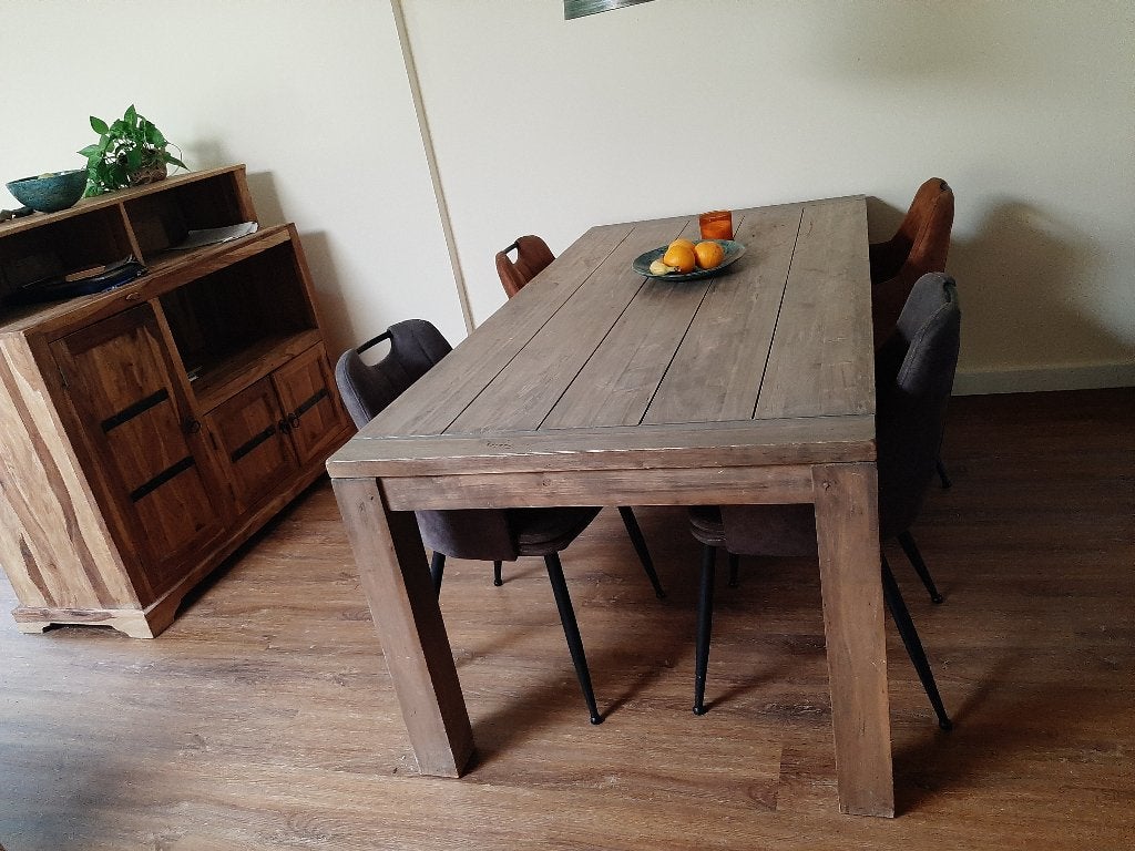 Houten eettafel, Ophalen, 100 tot 150 cm, 200 cm of meer, Landelijk