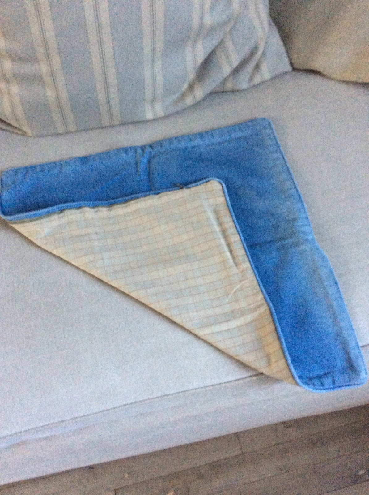 KUSSEN HOES OVERTREK JEANS LINNEN GERUIT, Ophalen of Verzenden, Nieuw, Vierkant