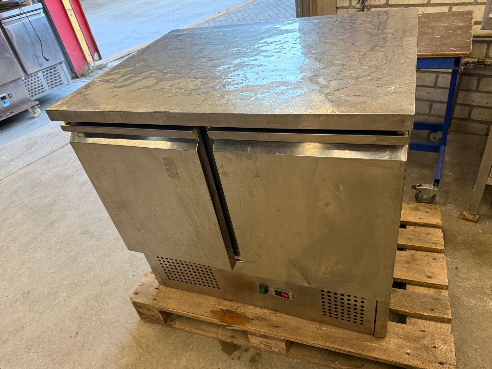 RVS Koelwerkbank - 2 deuren - B90xD70xH85 cm horeca, Ophalen of Verzenden, Gebruikt