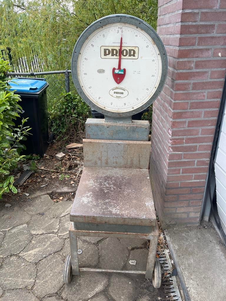 MOET NU WEG !! PRIOR Vloerweegschaal 75 kg - Vintage, Ophalen of Verzenden, Gebruikt, Vloerweegschaal, 50 tot 100 kg