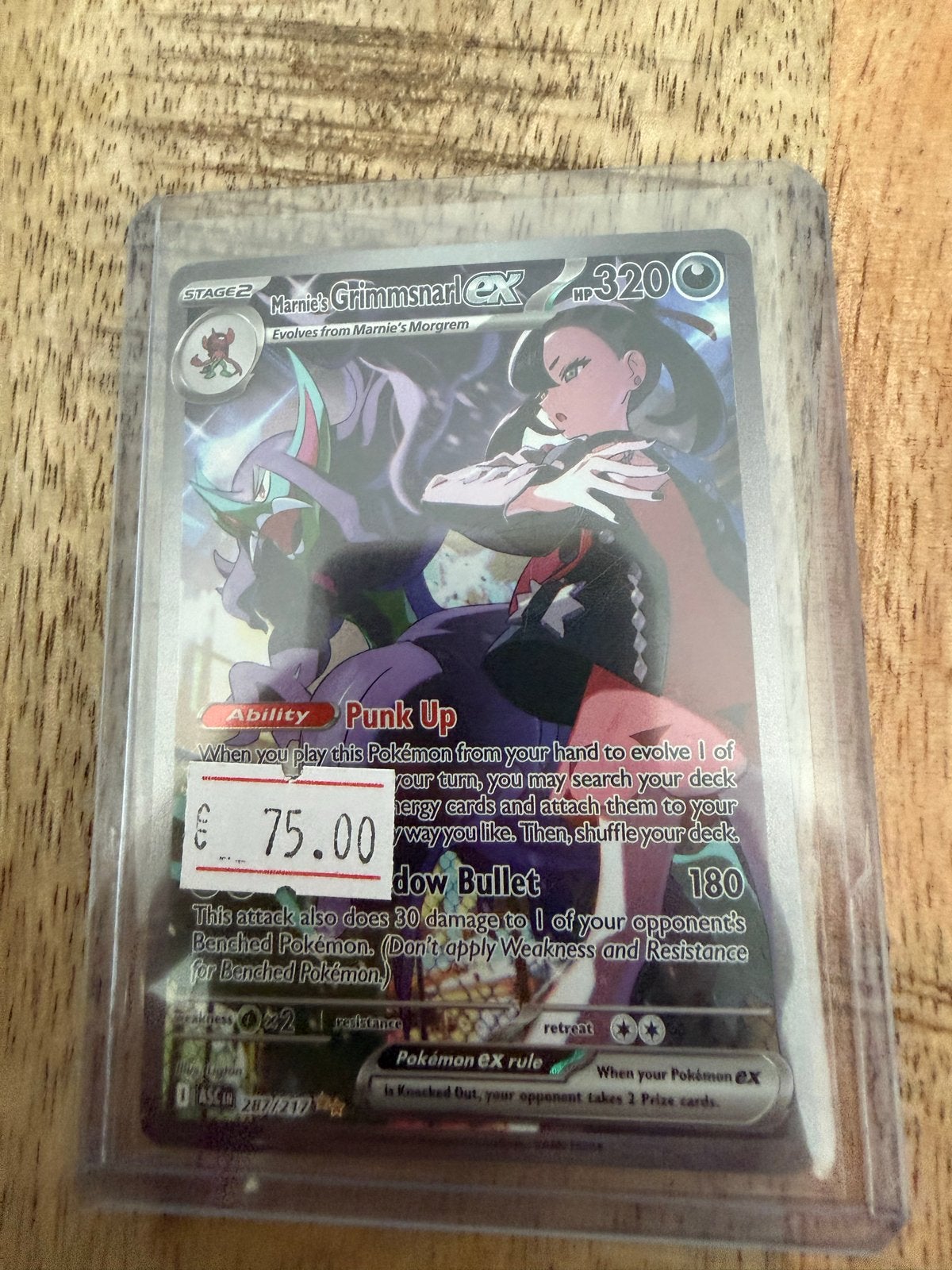 Marnie's Grimmsnarl ex Pokémon kaart (287/217), Ophalen of Verzenden, Nieuw, Losse kaart