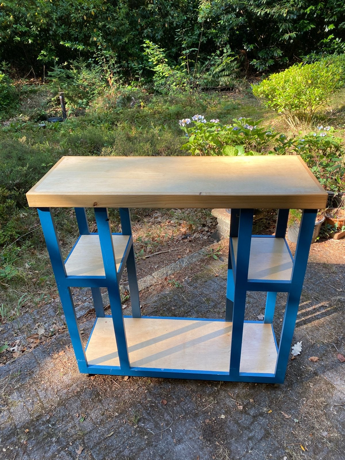 Uniek handgemaakt verrijdbaar boekenkastje, Huis en Inrichting, Ophalen, Met plank(en), 50 tot 100 cm, Zo goed als nieuw