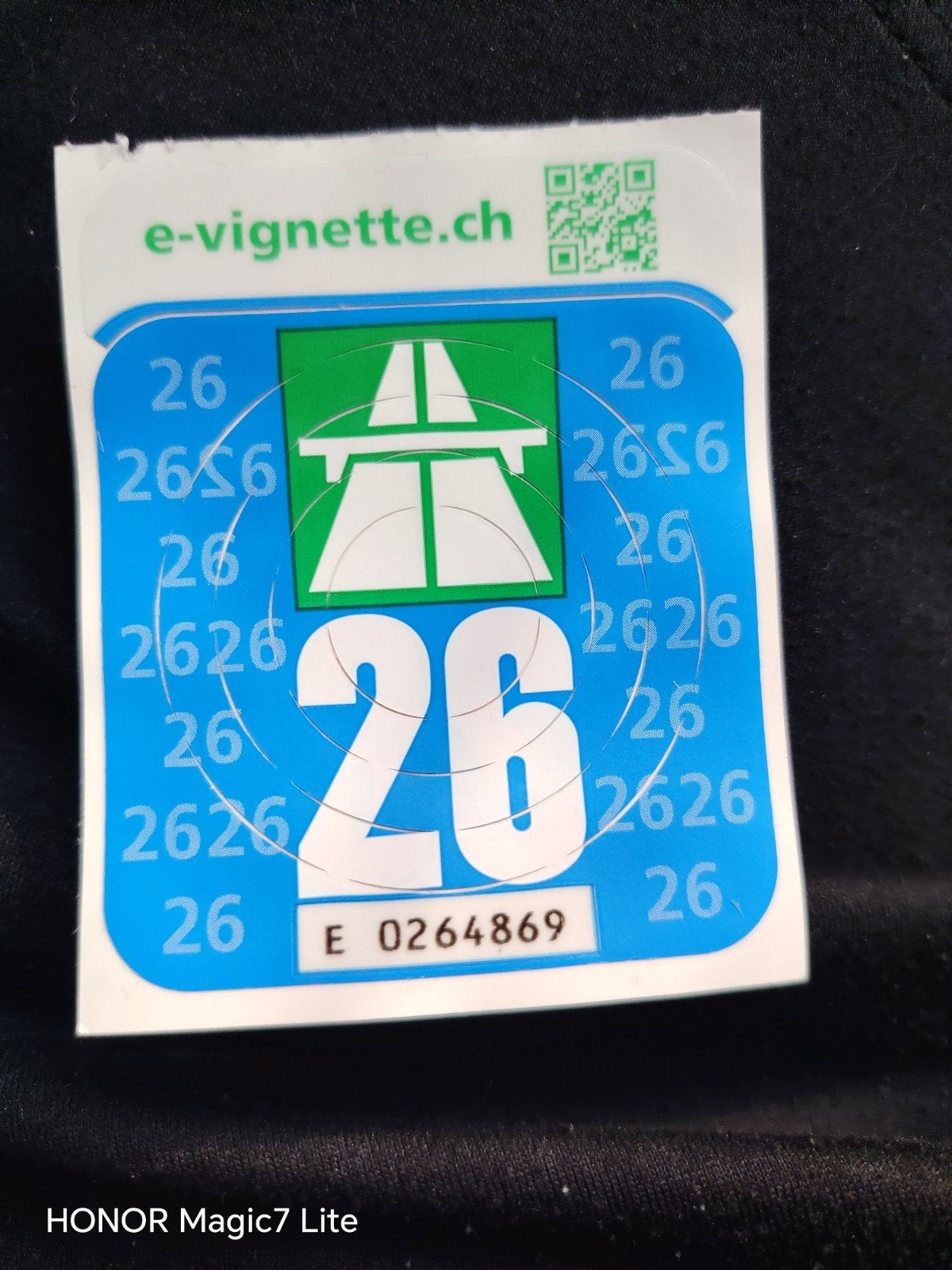 originele Zwitserse snelwegvignet 2026, Eén persoon