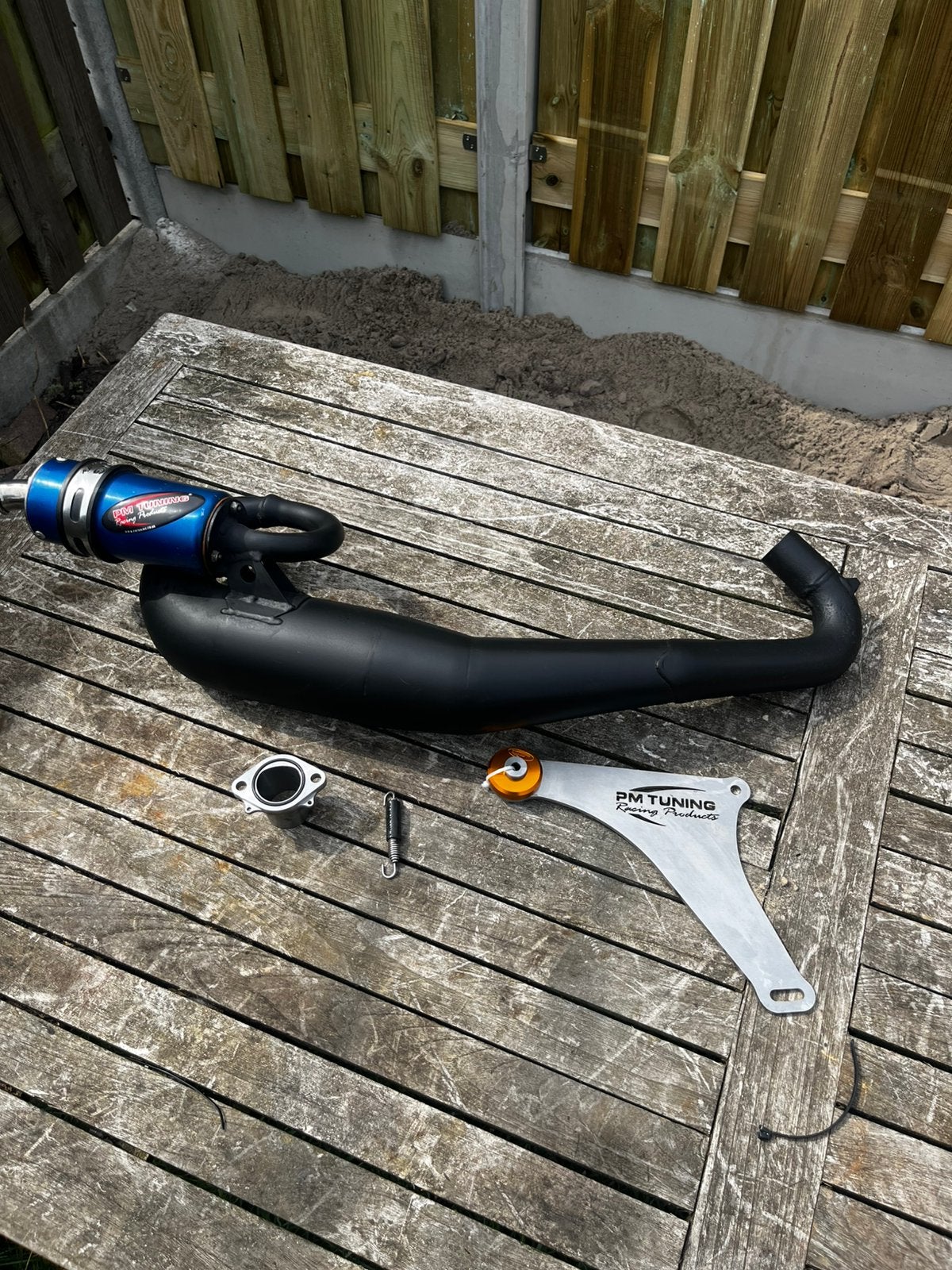 Pm tuning 59 uitlaat 125/180cc, Ophalen of Verzenden, Zo goed als nieuw, Uitlaat