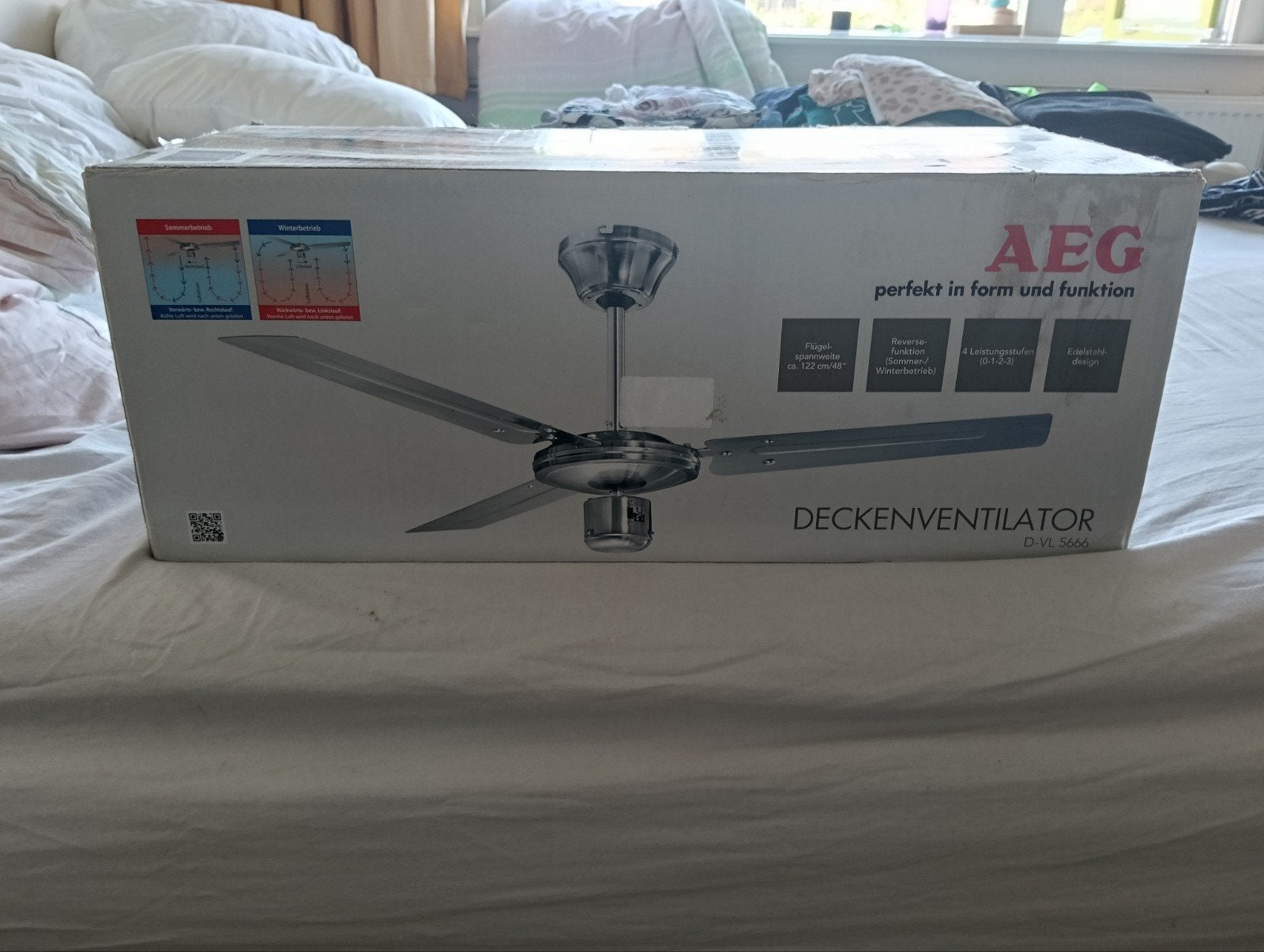 AEG Plafondventilator zonder lamp, Witgoed en Apparatuur, Ventilatoren, Ophalen, Nieuw, Plafondventilator