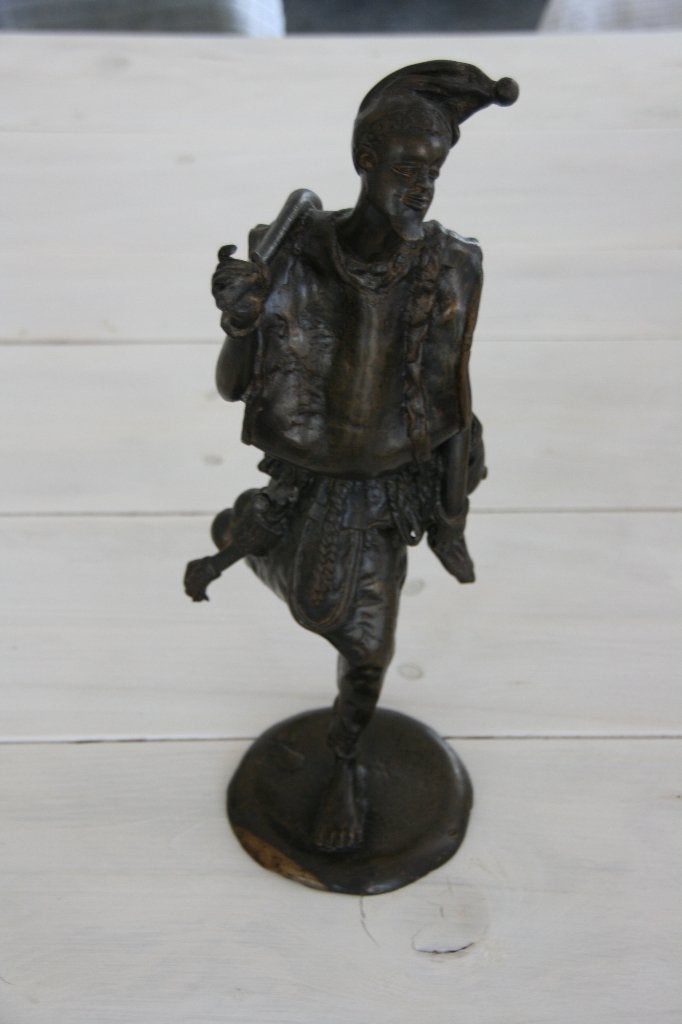 bronzen beeld van Afrikaanse Peulman, Antiek en Kunst, Ophalen, Afrika, Brons, Beeld
