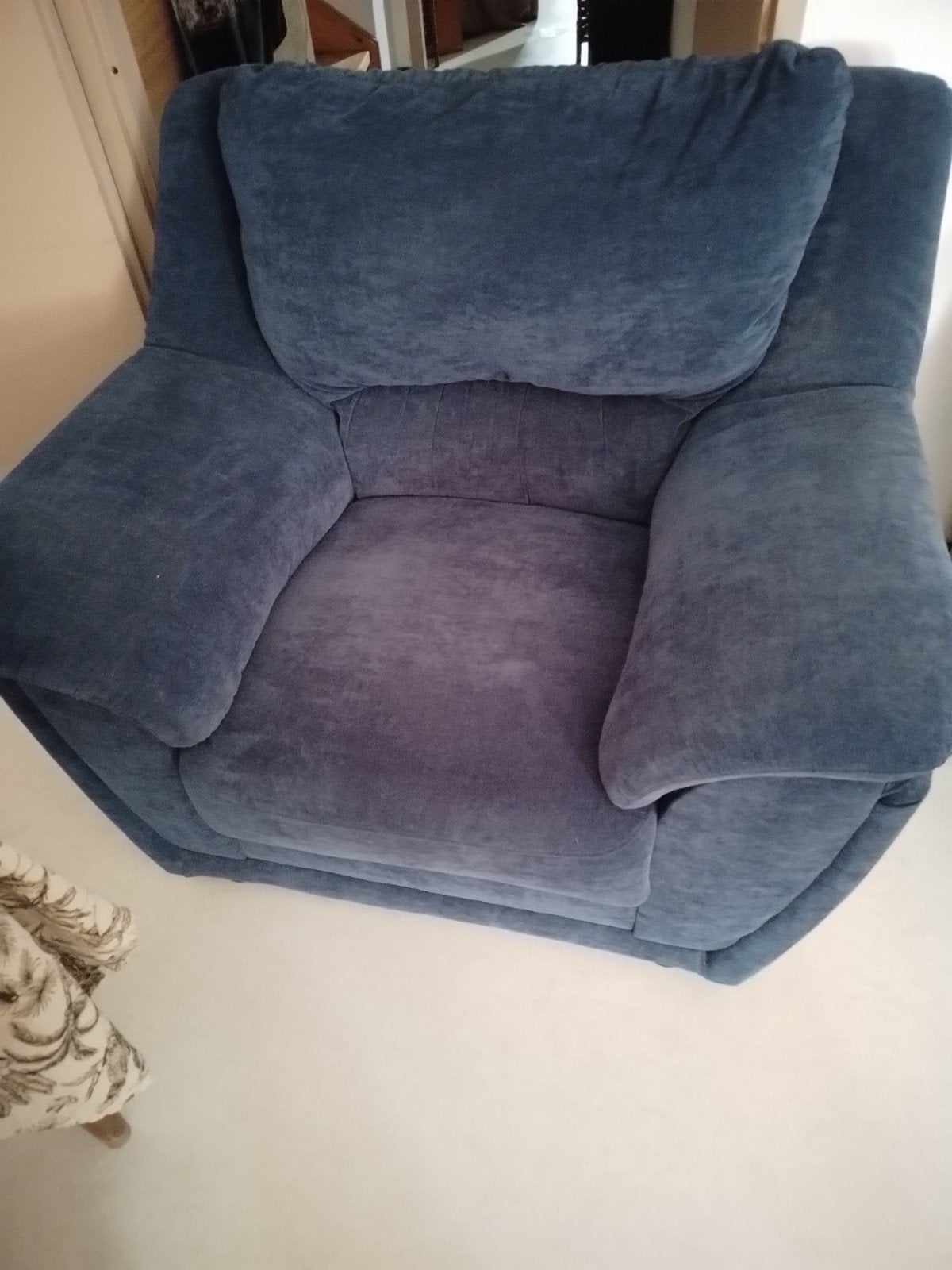 Blauwe fauteuil, Huis en Inrichting, Ophalen of Verzenden, 75 tot 100 cm, 50 tot 75 cm