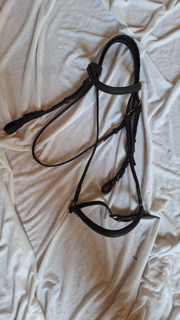 Hoofdstel lage neusriem maat pony zwart, Dieren en Toebehoren, Ophalen