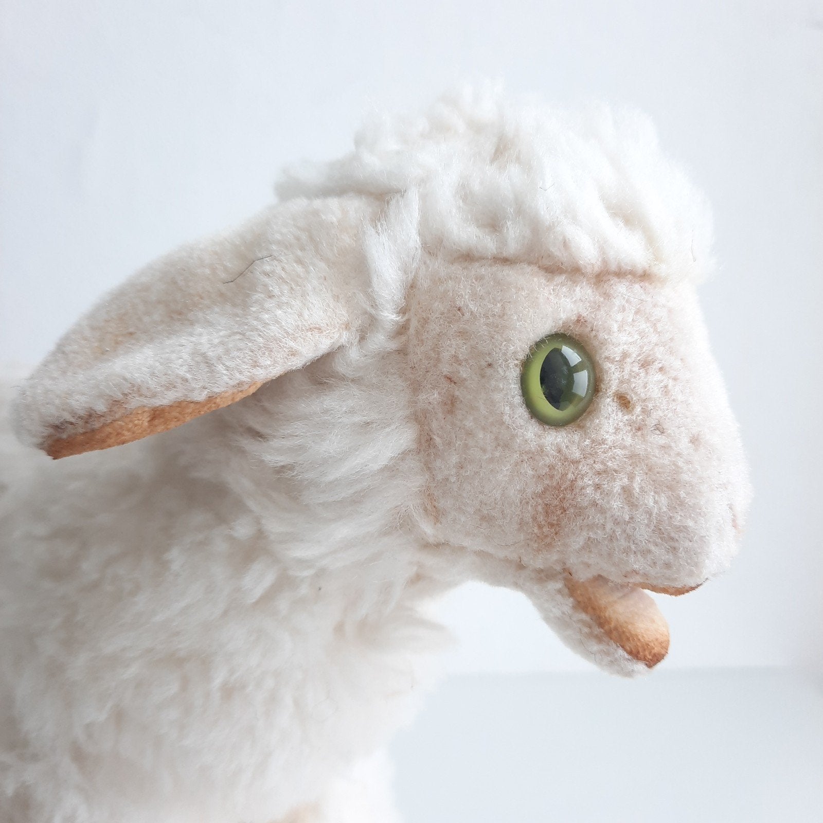 Schattig Steiff lammetje knuffel met groene ogen, Antiek en Kunst, Ophalen of Verzenden