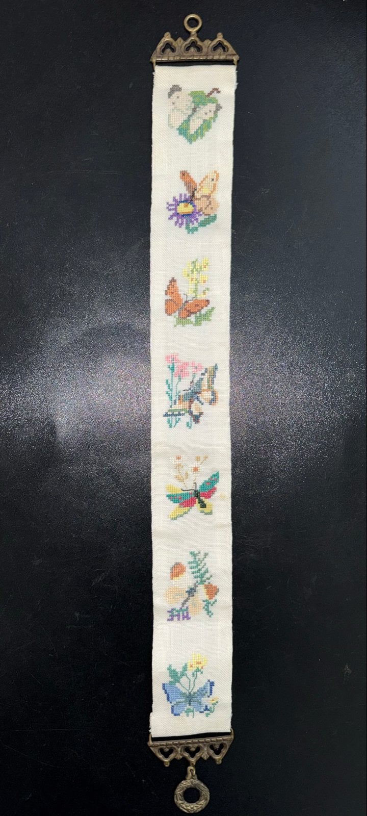 Decoratief schellekoord met geborduurde vlinders, Gebruikt, Meerkleurig, Ophalen of Verzenden, Landelijk