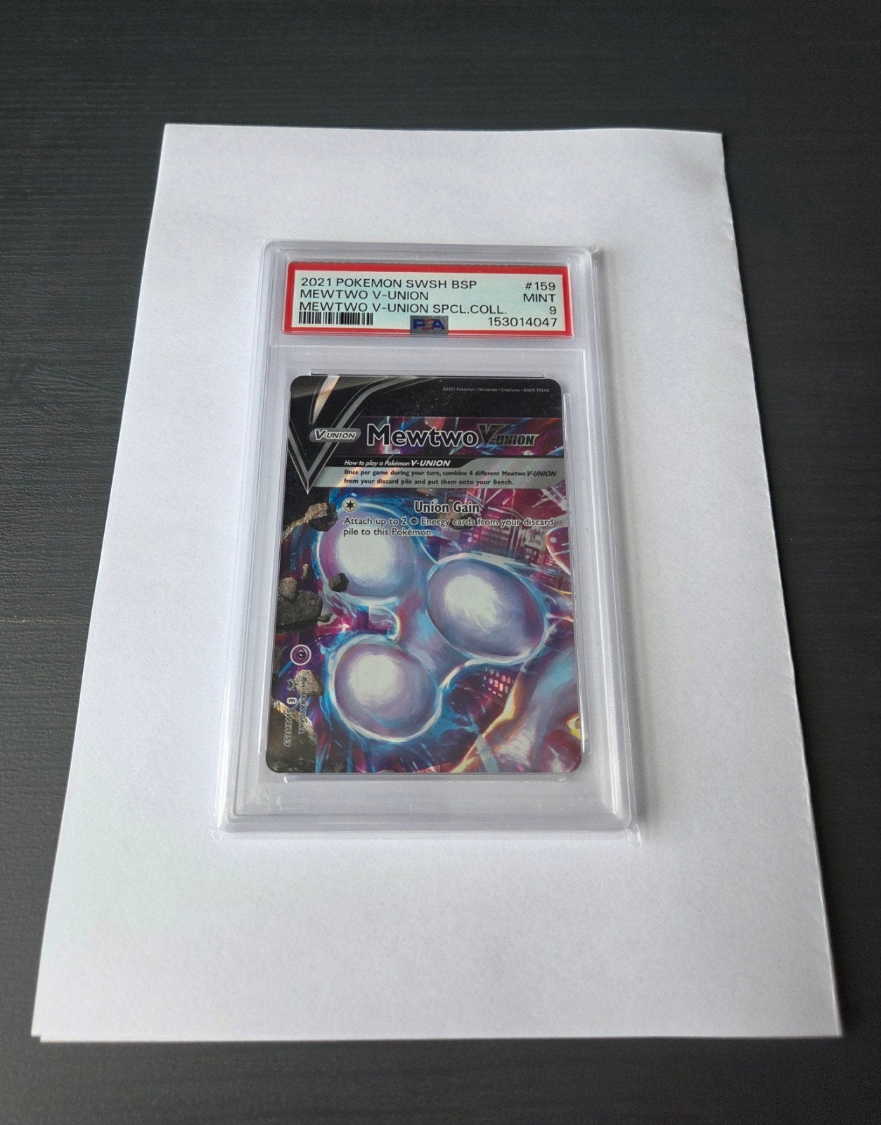 Mewtwo V-UNION (SWSH 159) Psa 9, Ophalen of Verzenden, Nieuw