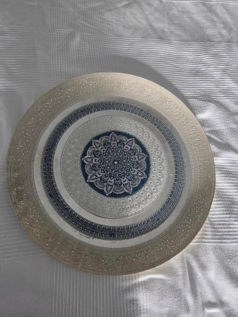 Glazen schaal/decoratie, diameter 49,5 centimer, Ophalen, Schaal, Rond, Nieuw