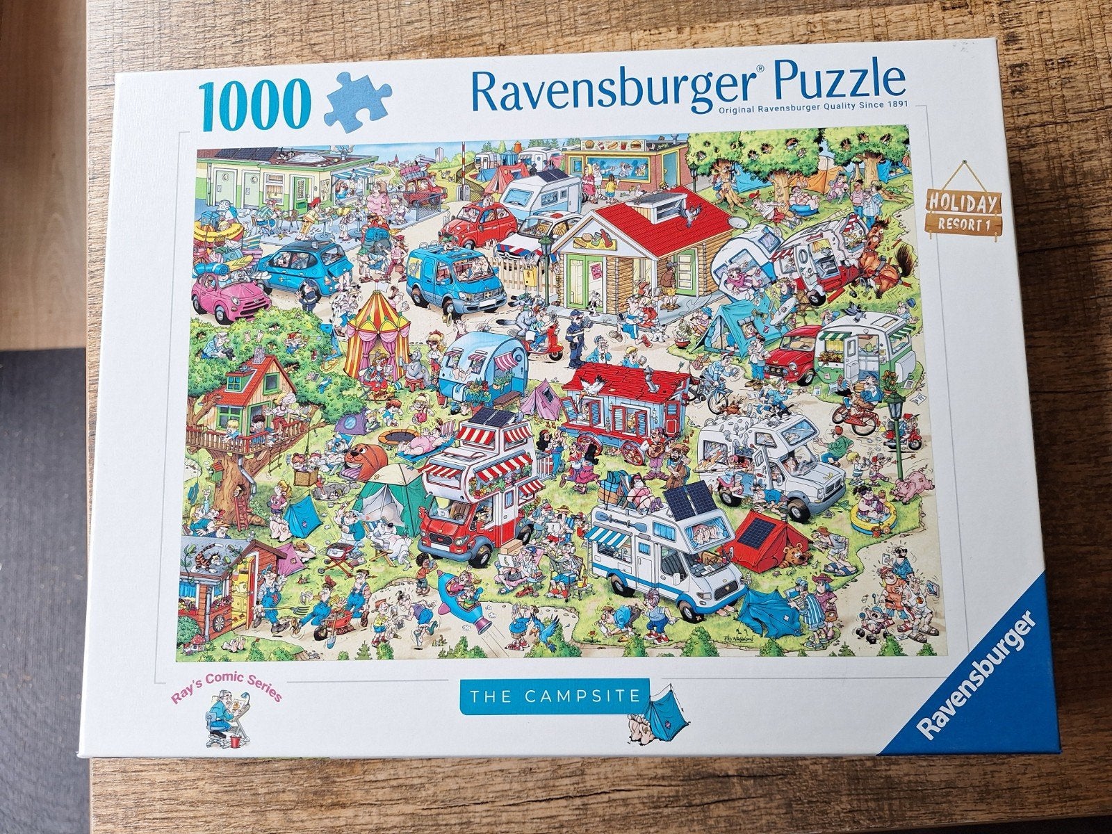 Ravensburger Legpuzzel 1000 stukjes - The Campsite, Ophalen of Verzenden, 500 t/m 1500 stukjes, Zo goed als nieuw, Legpuzzel