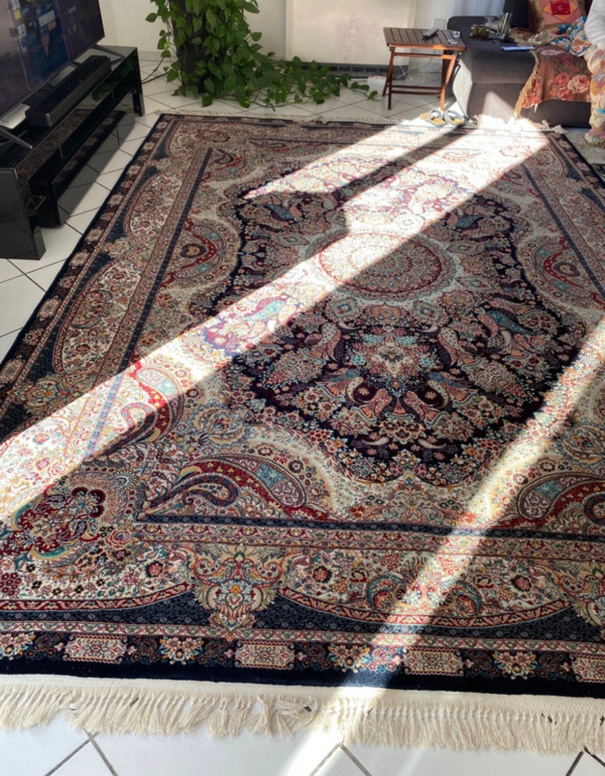 Savin Perzisch tapijt 250 x 350 cm – Gohar Dark Blue, Bruin, Ophalen of Verzenden, Zo goed als nieuw, 200 cm of meer