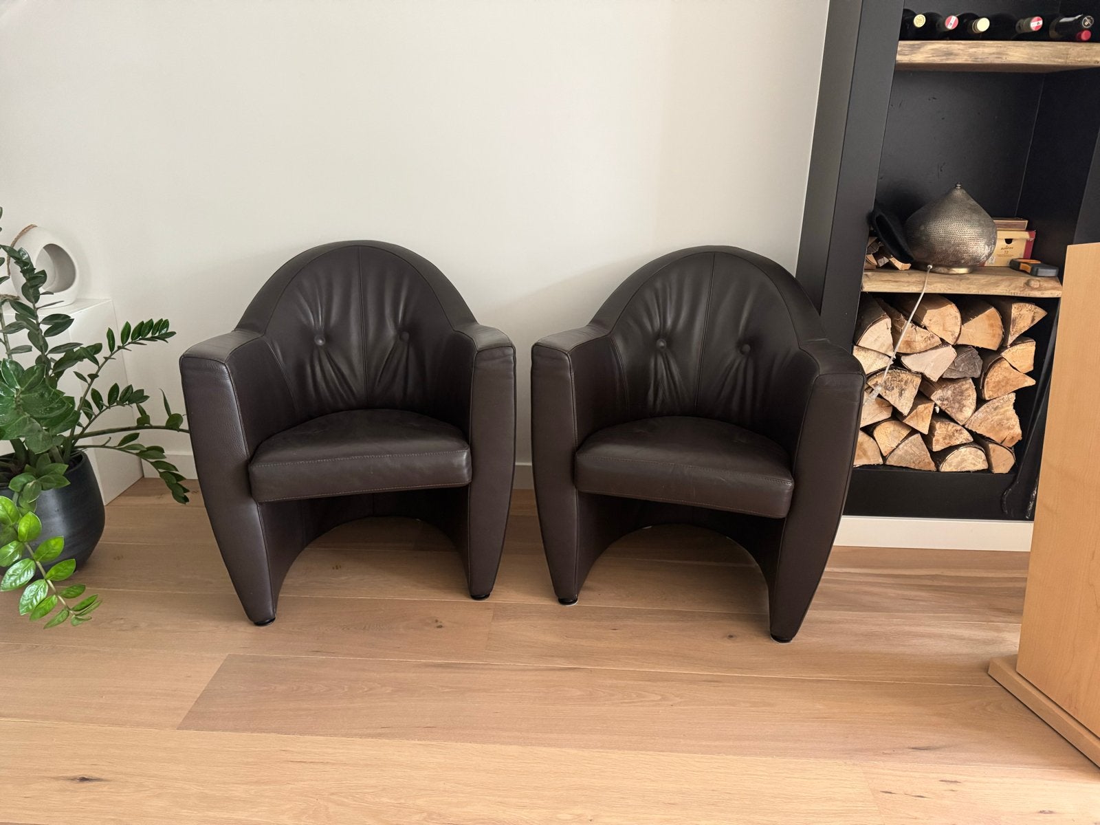 Leolux Carabita fauteuils - set van 2 (of per stuk), Ophalen, Gebruikt, Minder dan 75 cm, Leer