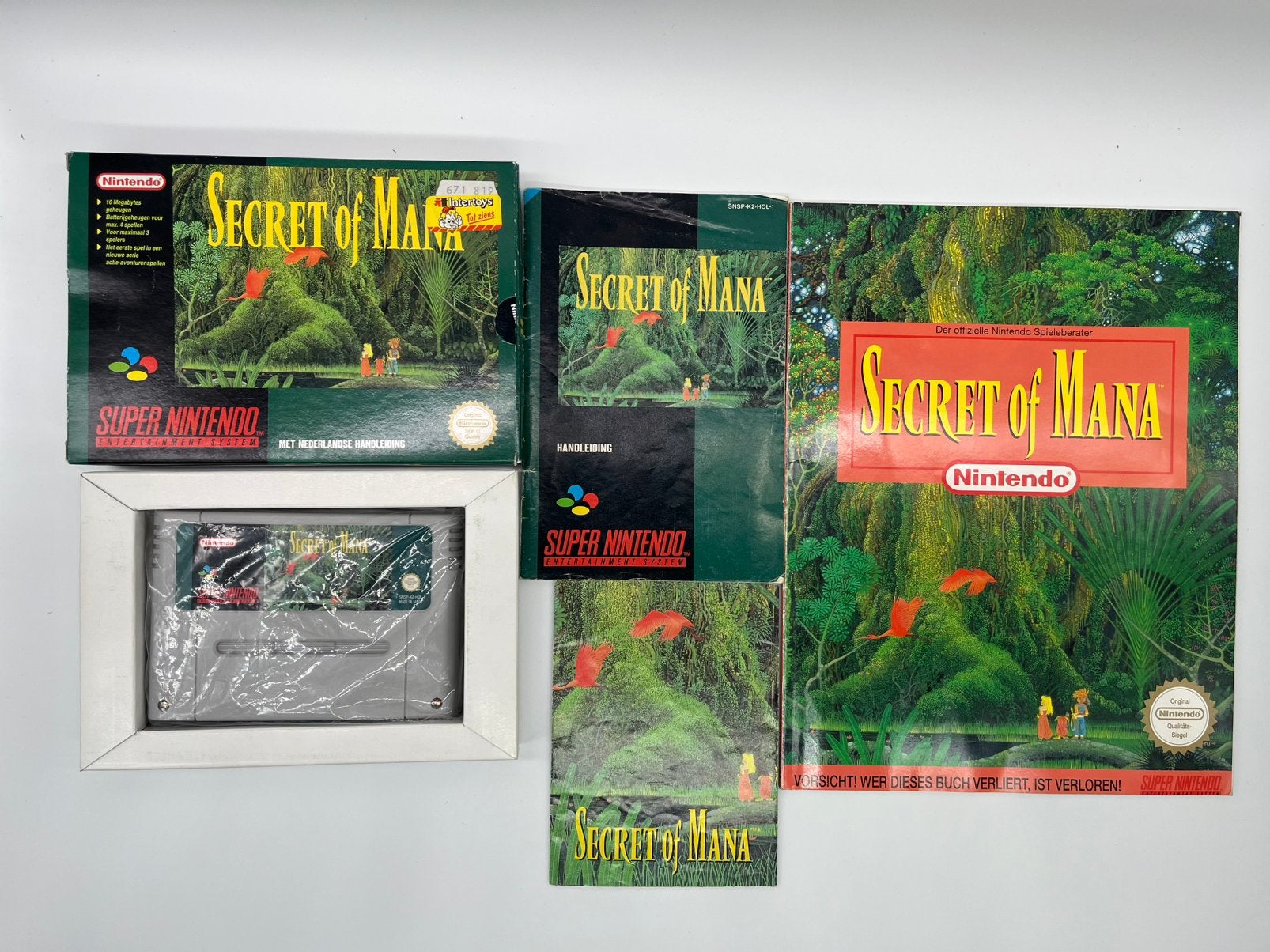 Secret Of Mana SNES PAL (HOL) + Nintendo Game Guide + Map, Spelcomputers en Games, 1 speler, Ophalen of Verzenden, Zo goed als nieuw
