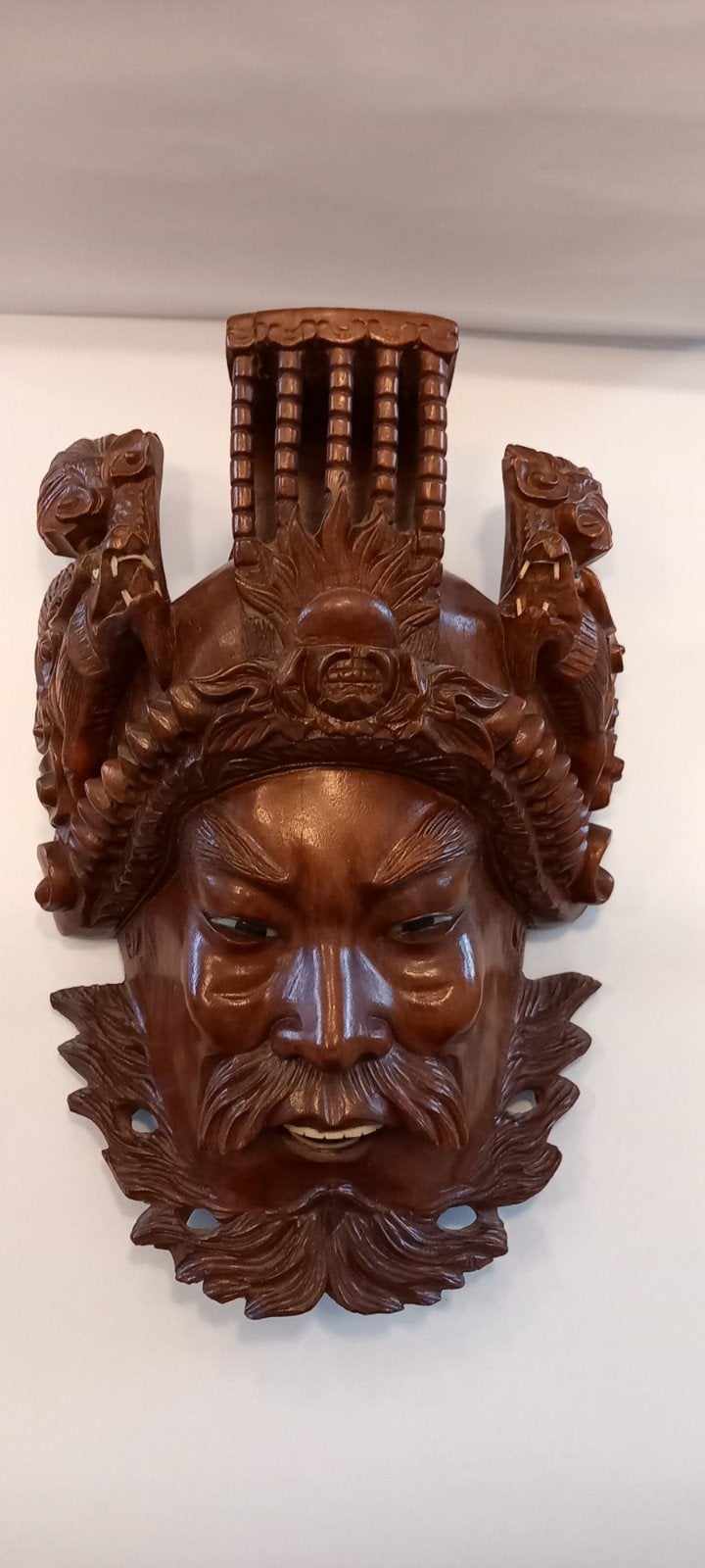 Handgesneden houten masker Chinees ., Ophalen