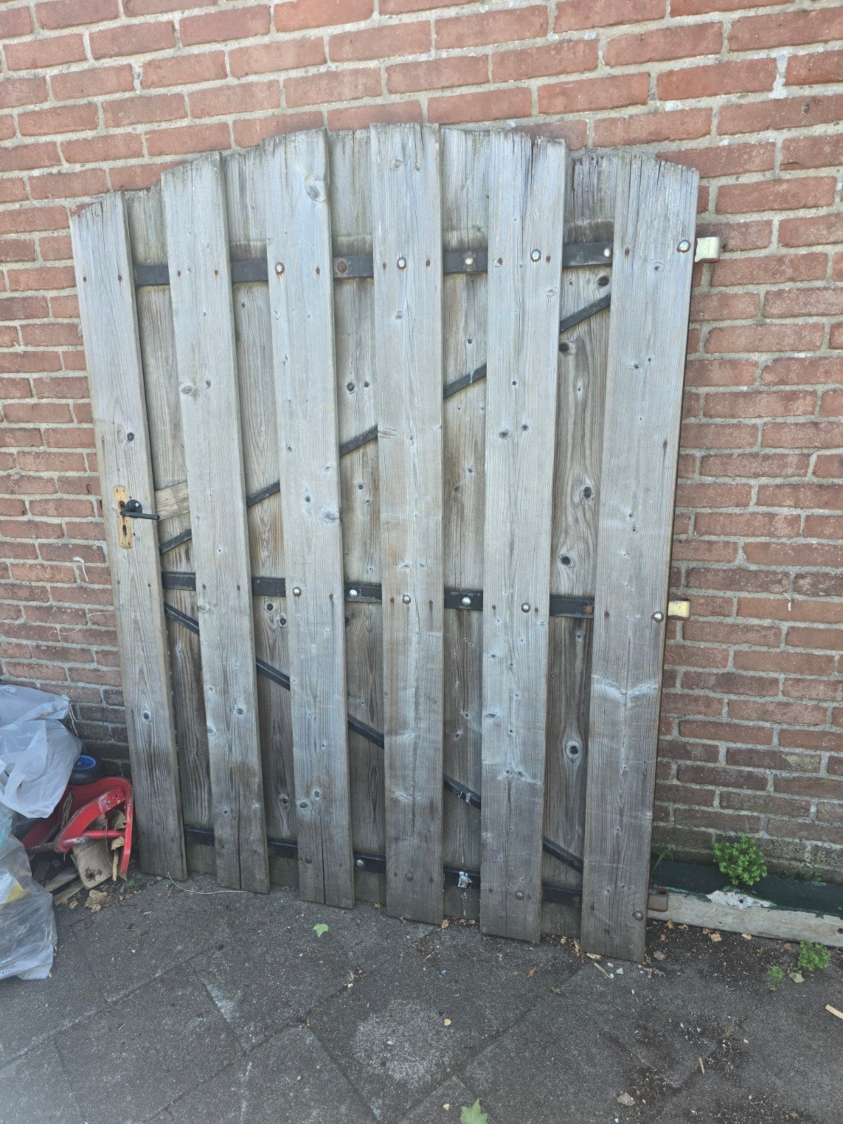 Houten Tuinpoort - Gebruikt maar in goede staat, Tuin en Terras, Ophalen, Met poort, Gebruikt, Tuinhek