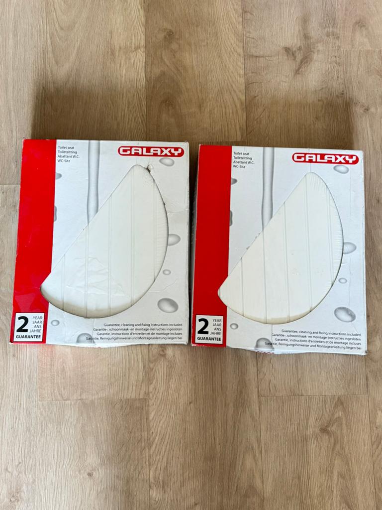 Galaxy toiletbril hout wit, Doe-het-zelf en Verbouw, Sanitair, Ophalen, Nieuw, Toilet