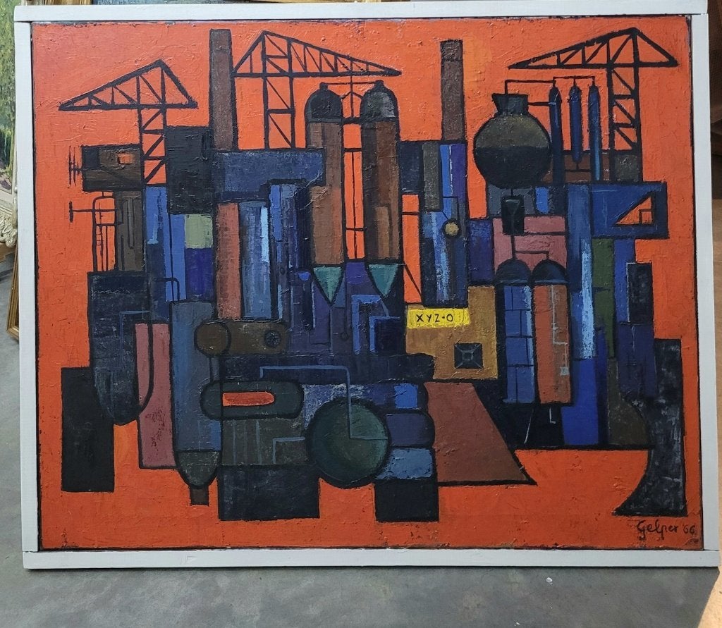 Mon GELPER, Symfonie van staal, Ophalen, Doek, Expressionistisch, Gedateerd