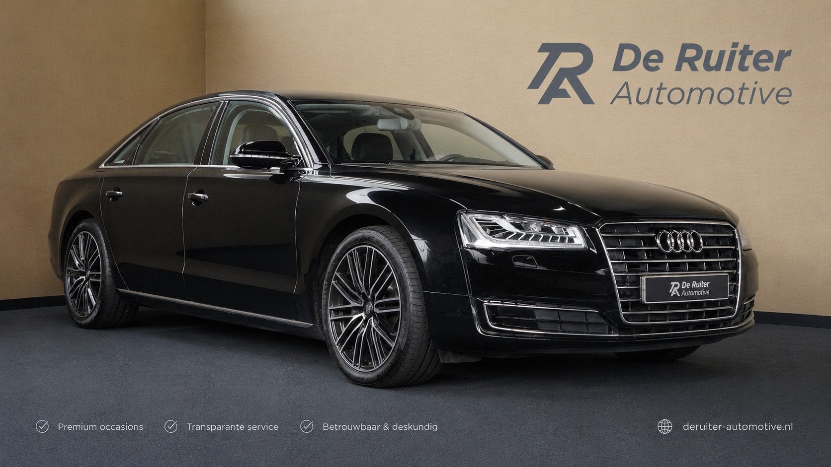 Audi A8 3.0 TFSI quattro Lang Pro Line+, Auto's, Gebruikt, Euro 6, 2995 cc, Zwart