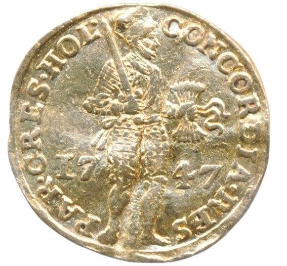 Holland Gouden Dukaat 1747 Lastiger jaar., Postzegels en Munten, Edelmetalen en Baren, Ophalen of Verzenden, Goud