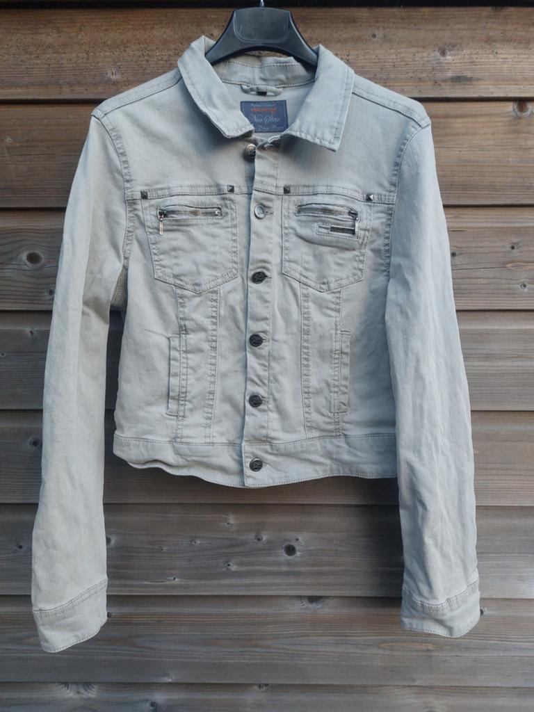 Lichtgrijs spijkerjasje maat S New Star, Kleding | Dames, Jassen | Zomer, Ophalen of Verzenden, Zo goed als nieuw, Maat 38/40 (M)